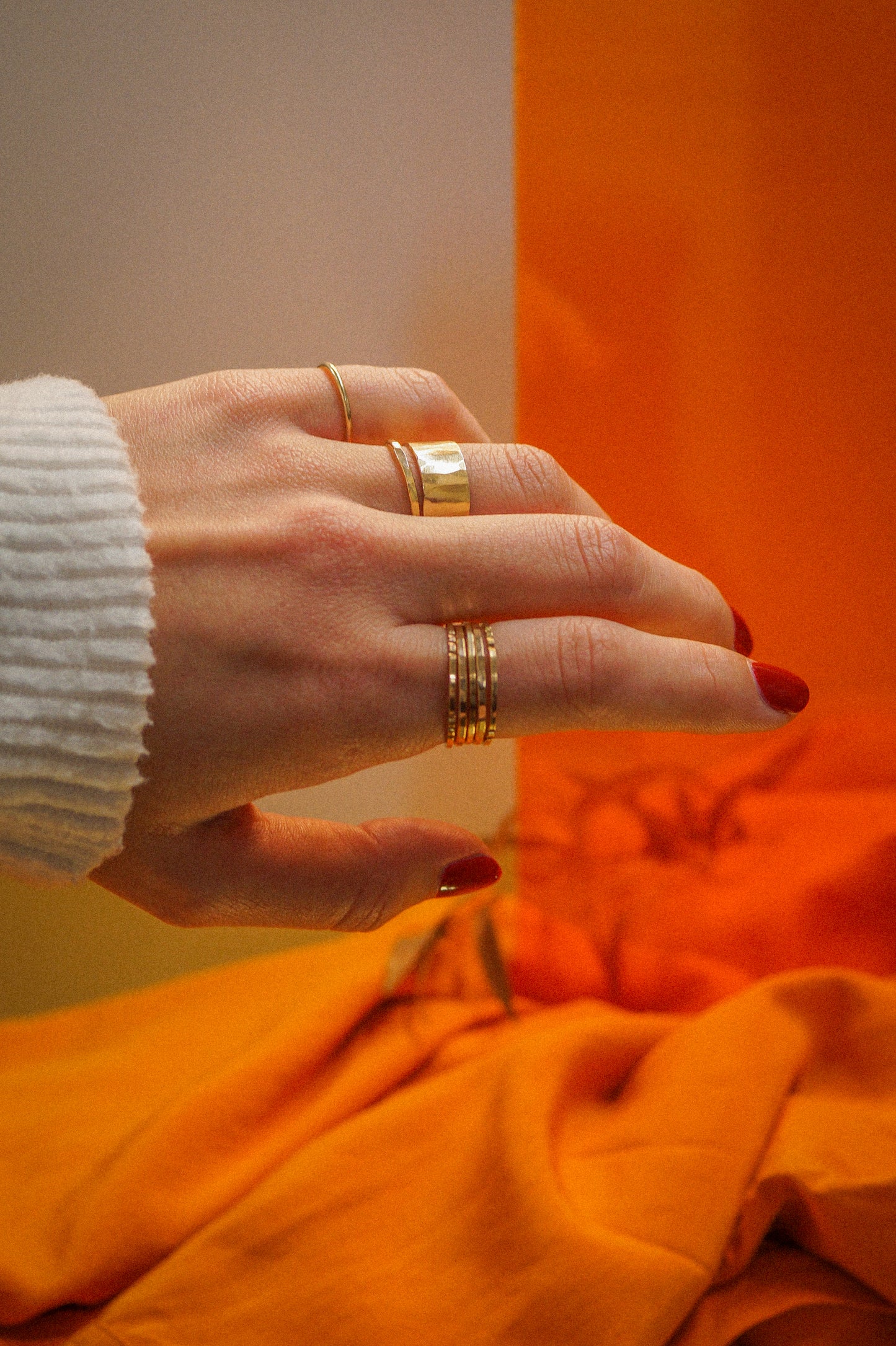 Half Lined Ring, 14K Gold Fill
