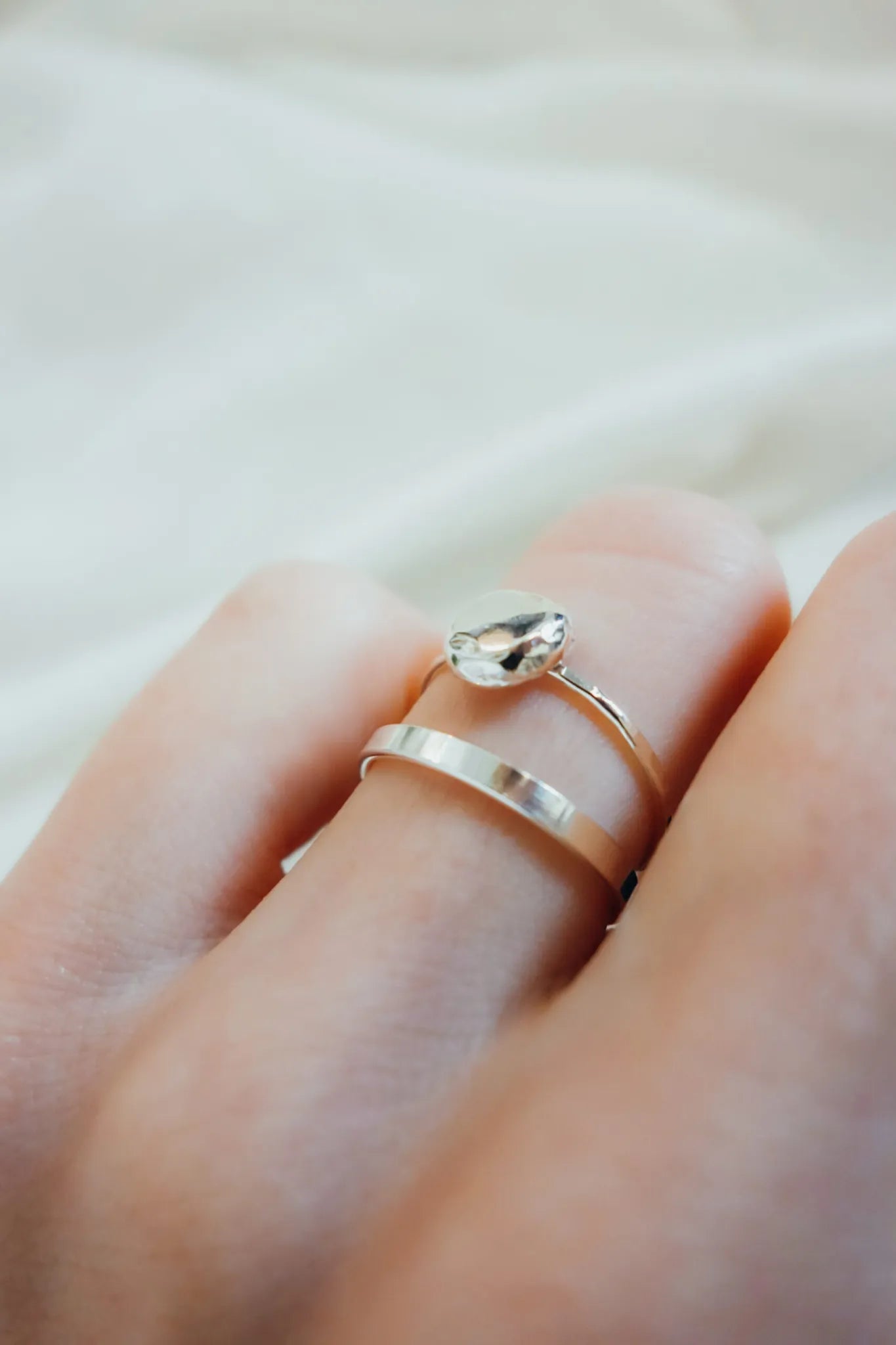 Pebble Ring, Sterling Silver