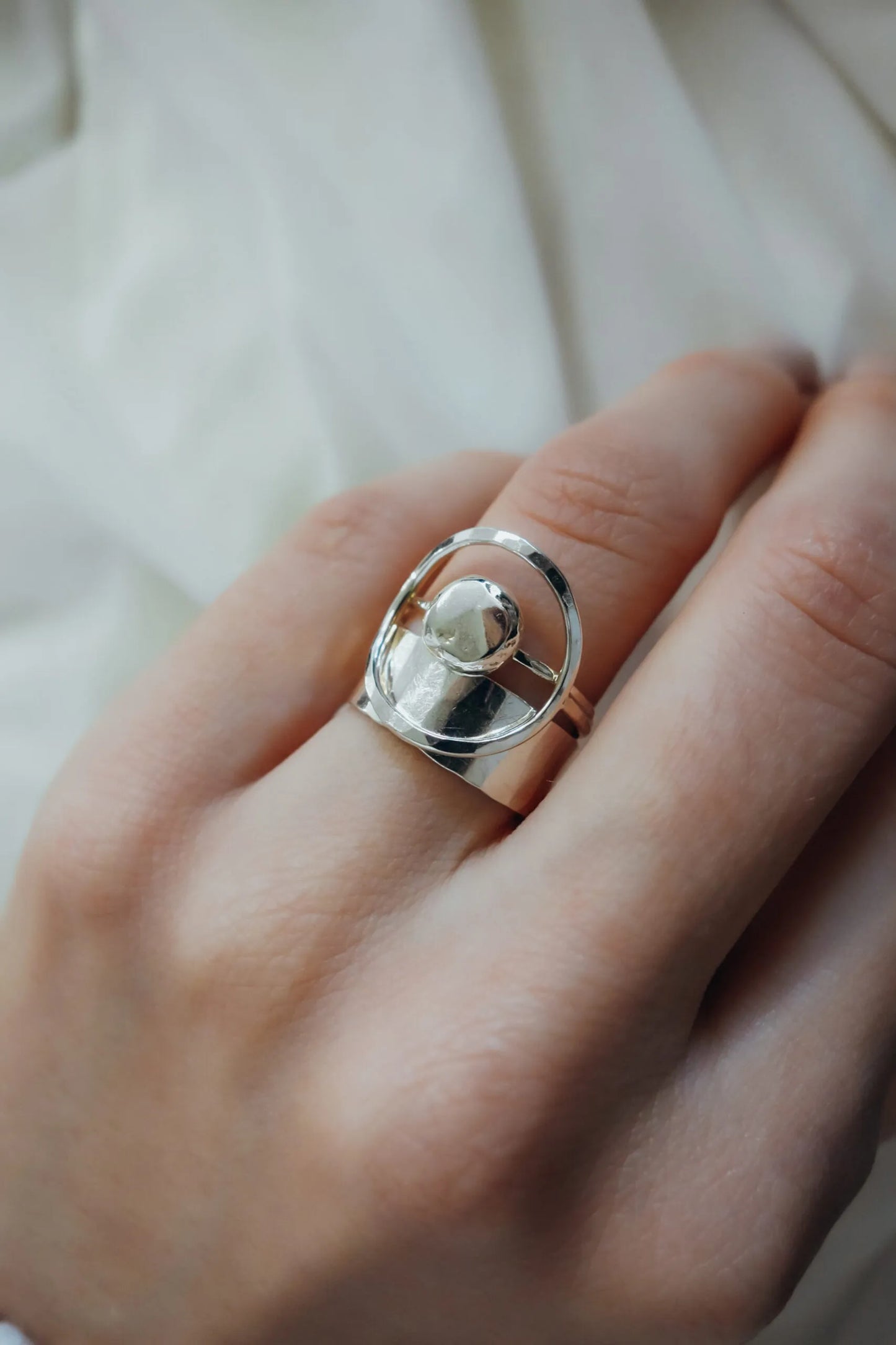 Pebble Ring, Sterling Silver