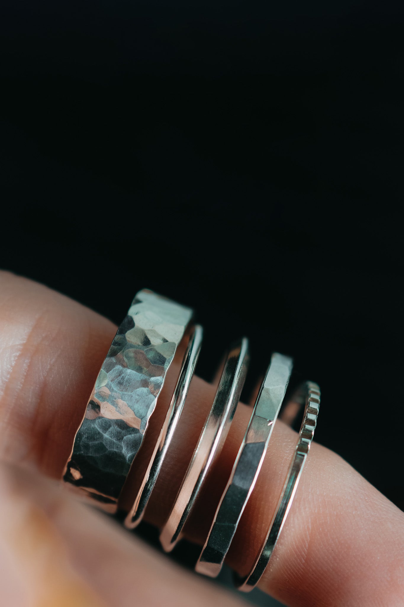 Half Lined Ring, Sterling Silver