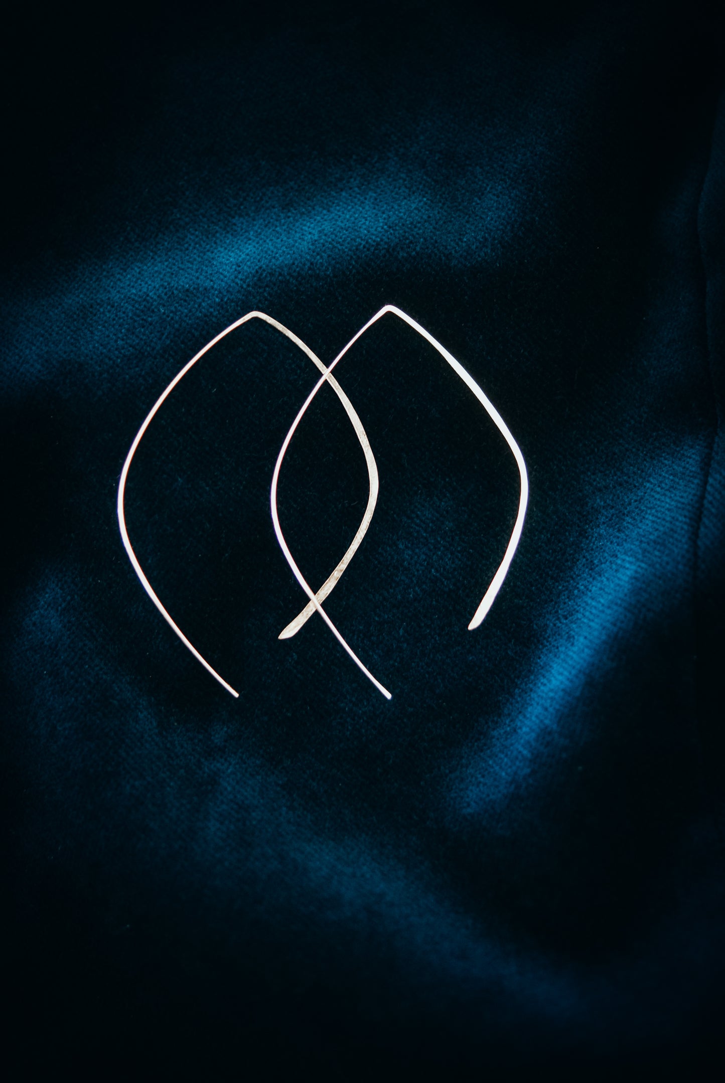 Teardrop Threader Hoop Earrings, Gold Fill, Rose Gold Fill, or Sterling Silver