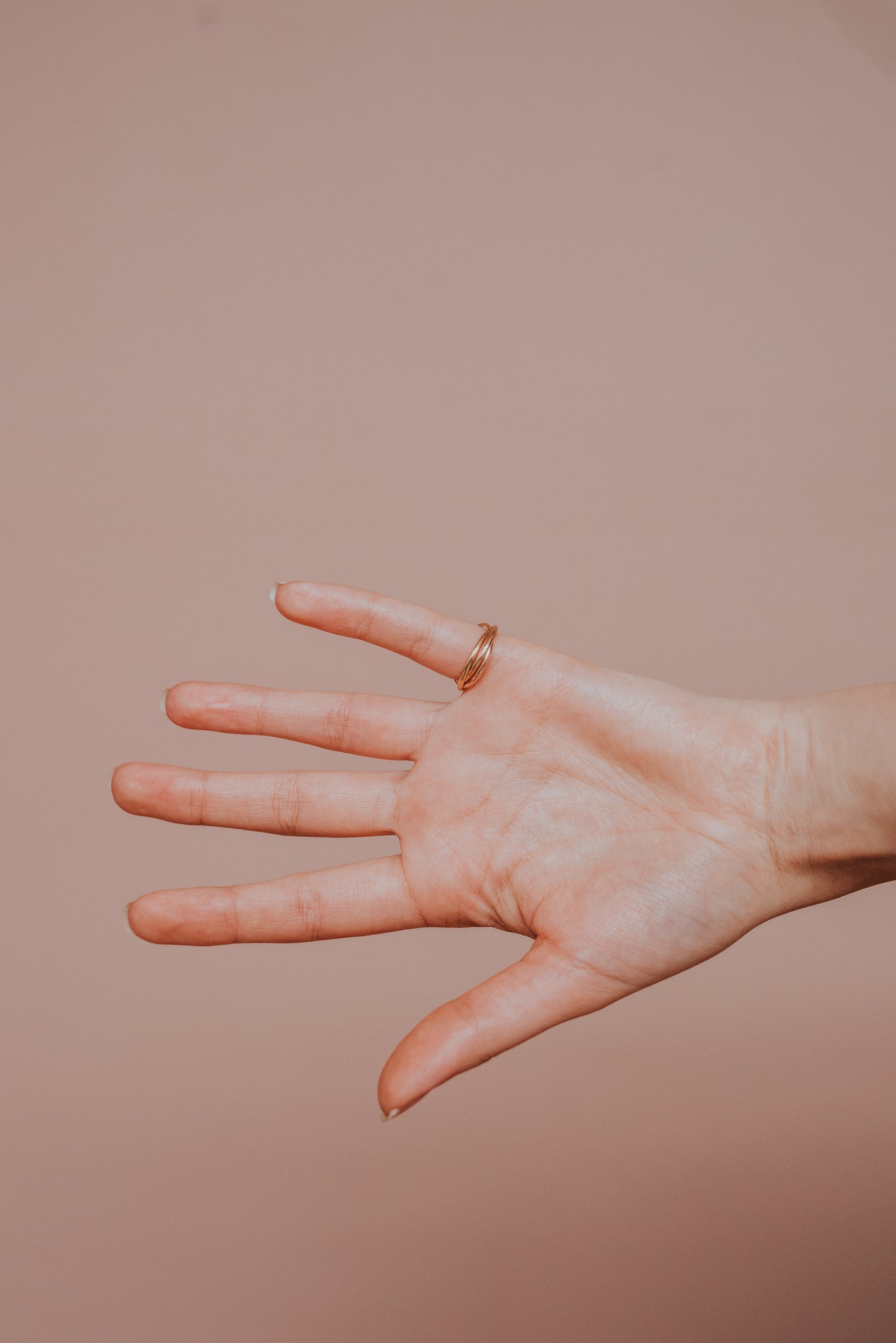 Thin Interlocking Set of 3 Rings, 14K Gold Fill