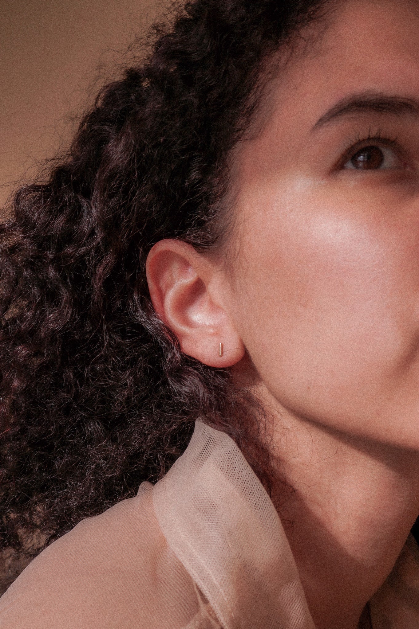 Tiny Bar Stud Earrings, Gold Fill, Rose Gold Fill or Sterling Silver