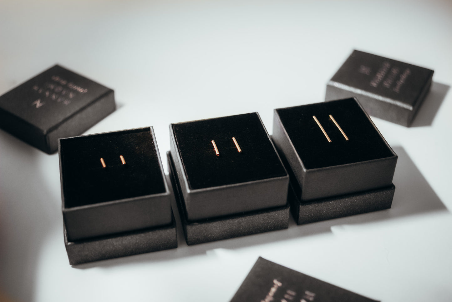 Tiny Bar Stud Earrings, Gold Fill, Rose Gold Fill or Sterling Silver