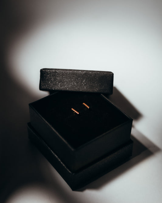 Tiny Bar Stud Earrings, Gold Fill, Rose Gold Fill or Sterling Silver