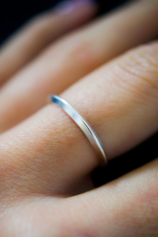 Thick Triangle Ring, Sterling Silver