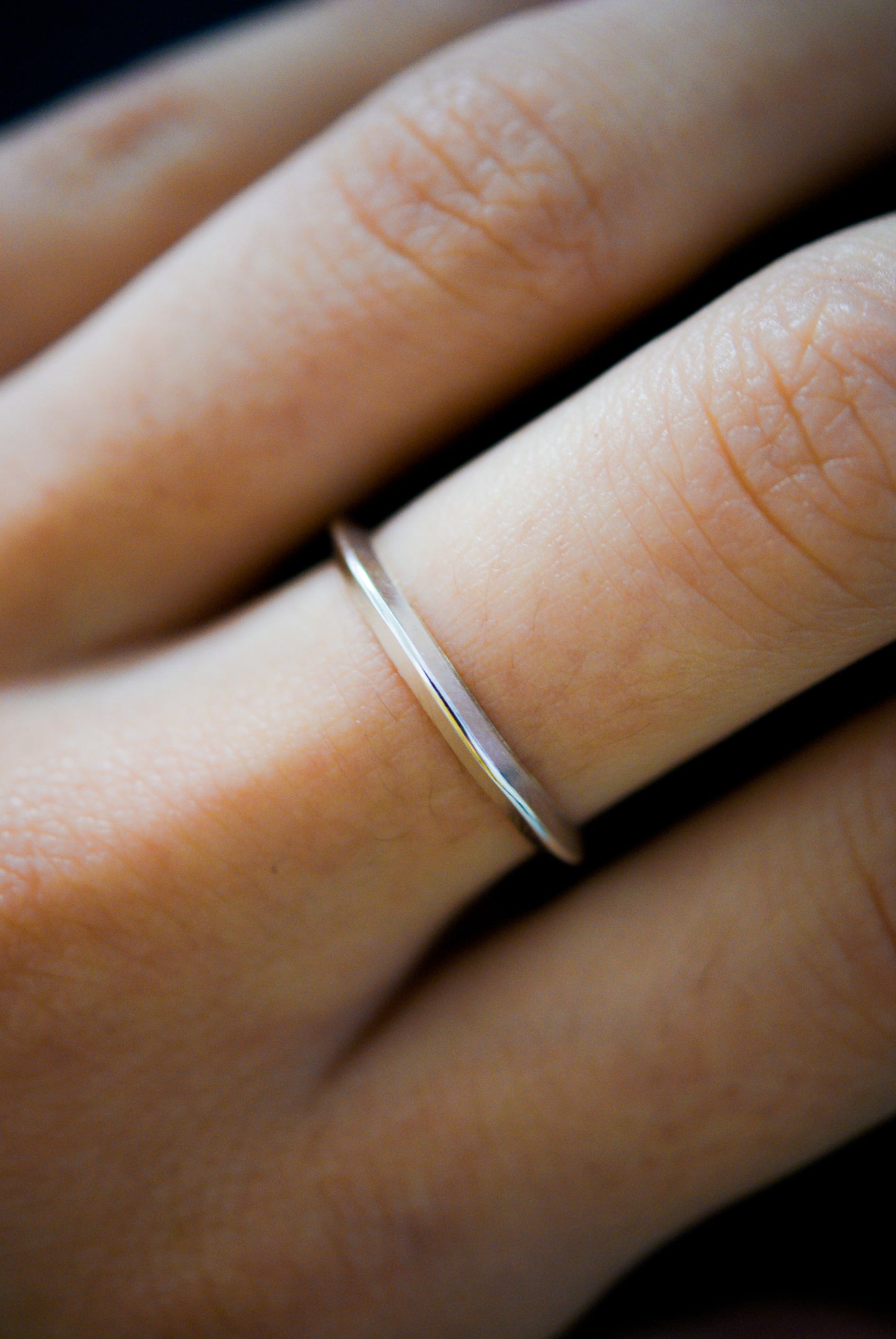 Thick Triangle Ring, Sterling Silver