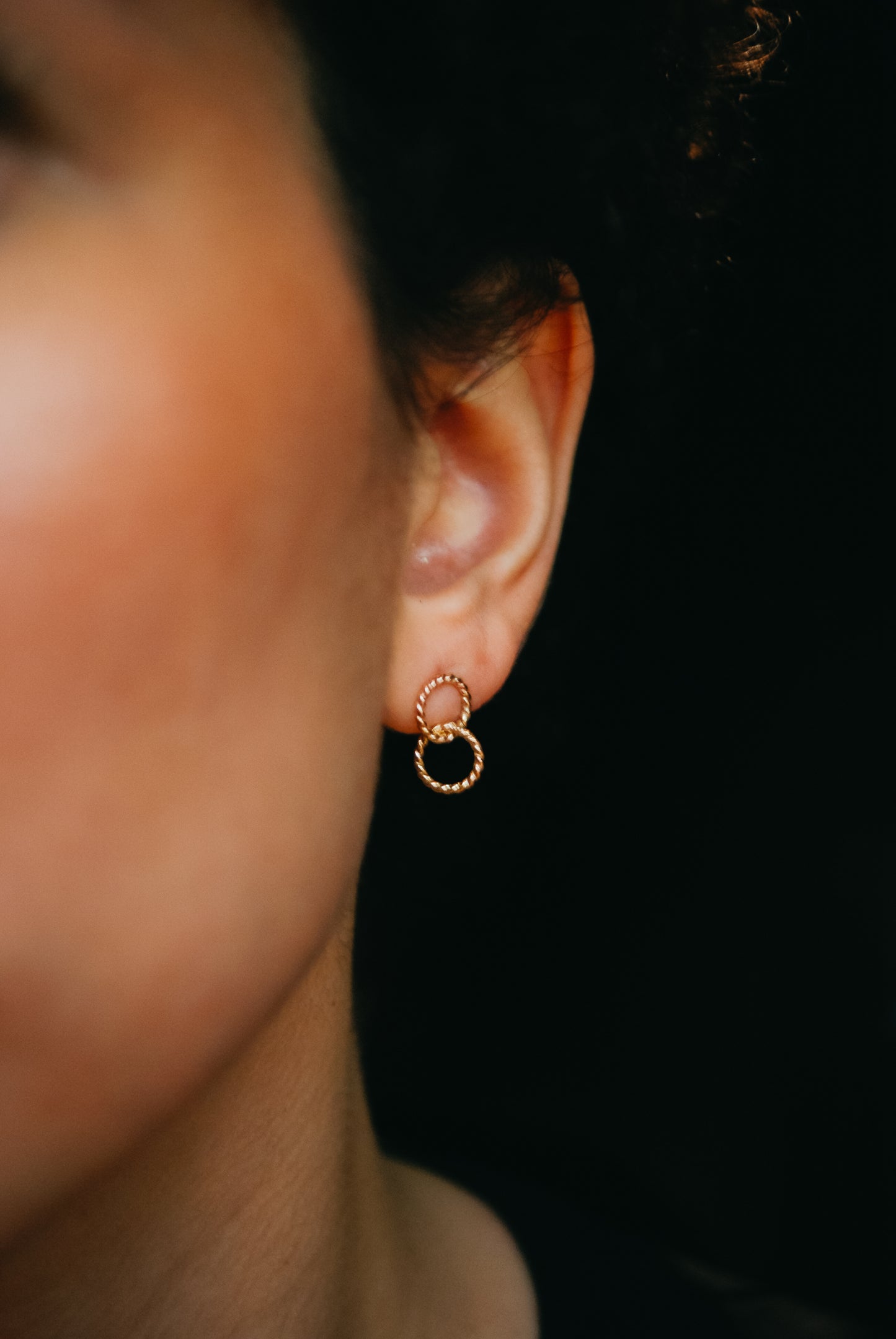 Twist Link Stud Earrings, Gold Fill, Rose Gold Fill, or Sterling Silver