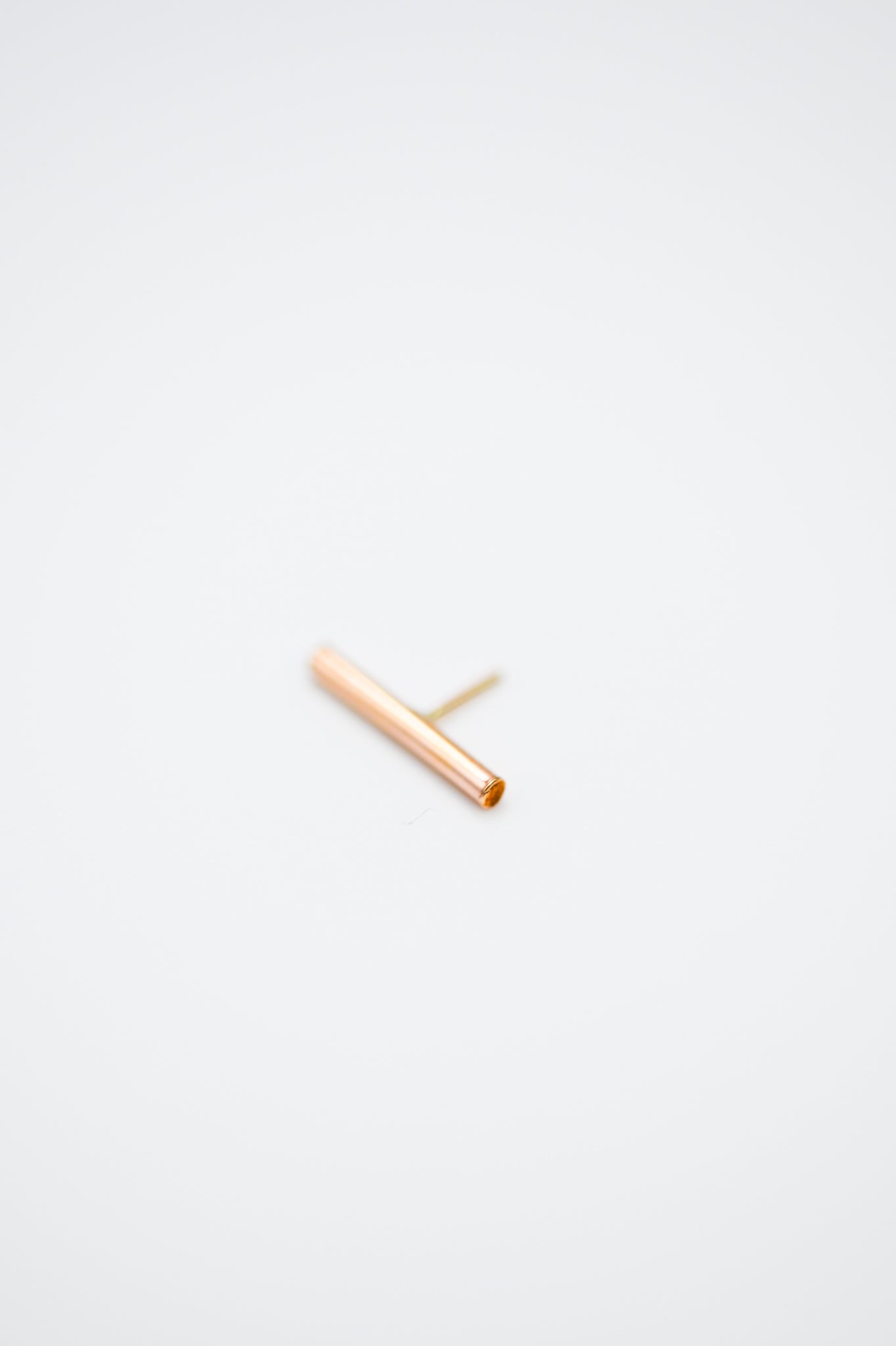 Mini Bar Flat Back Stud Earring, Solid Gold or Rose Gold