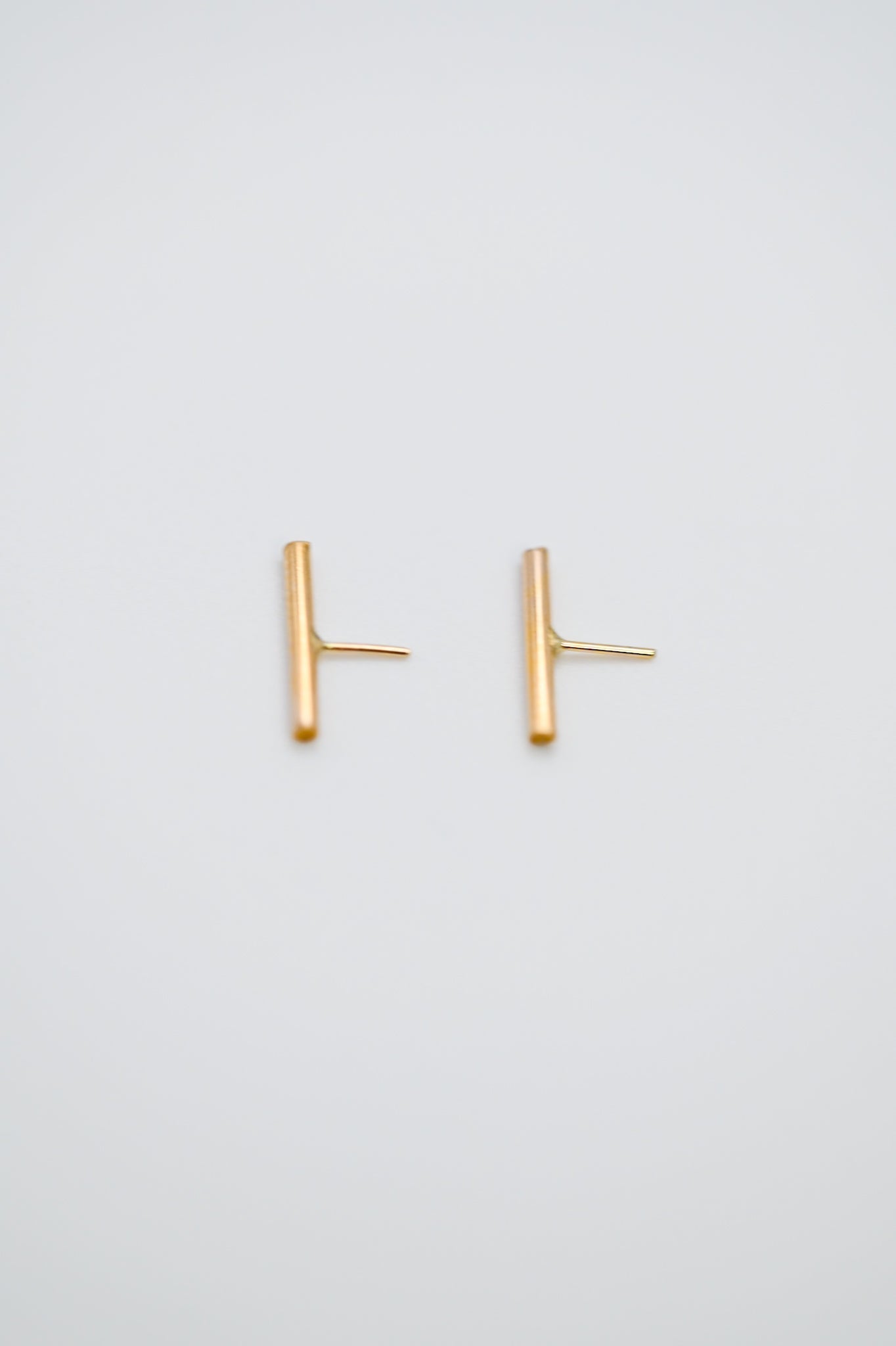Mini Bar Flat Back Stud Earring, Solid Gold or Rose Gold