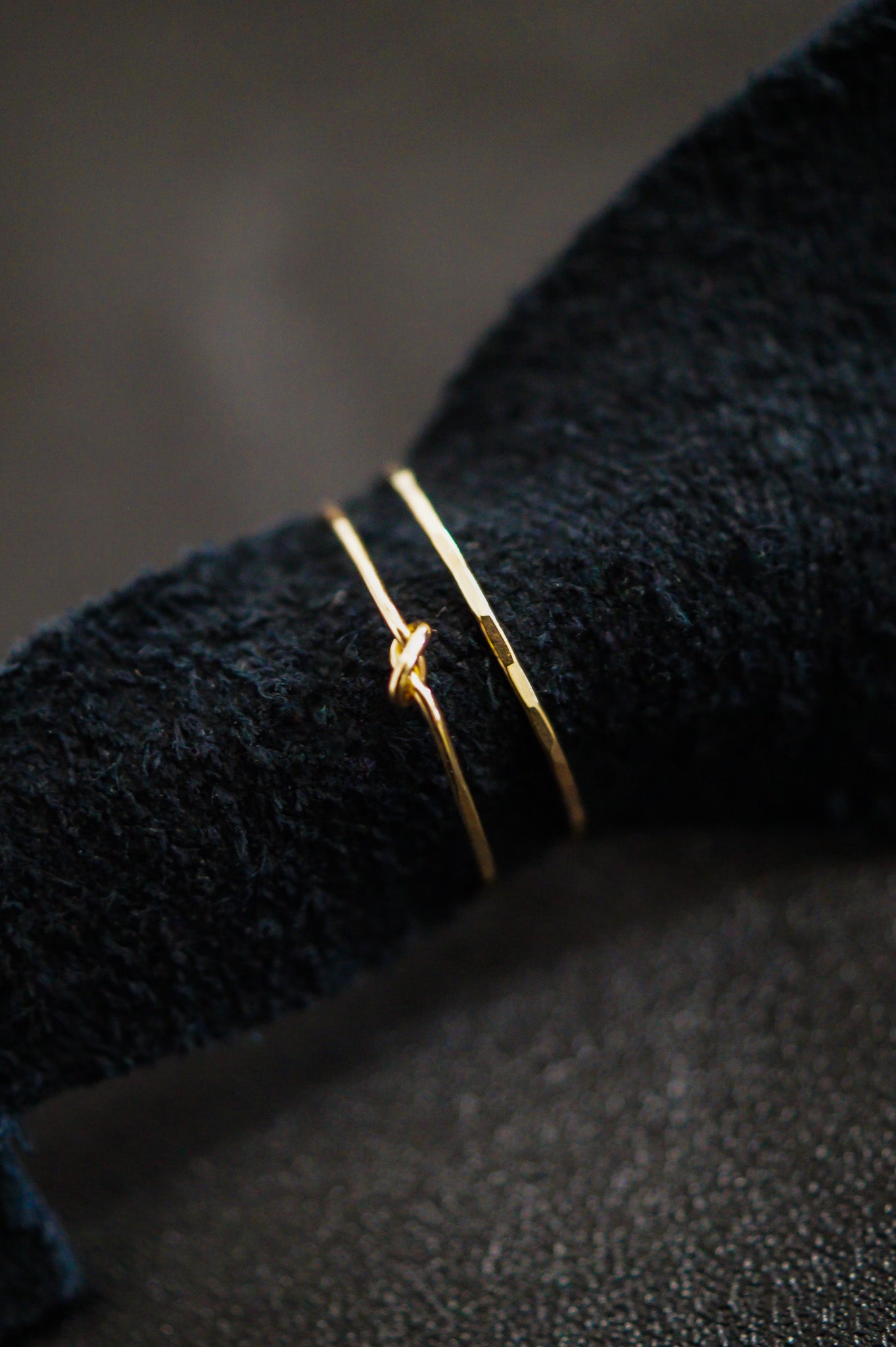 Thin Knot Set of 2 Stacking Rings, Gold Fill, Rose Gold Fill or Sterling Silver