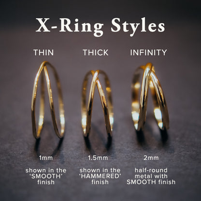 Infinity X-Ring, Sterling Silver