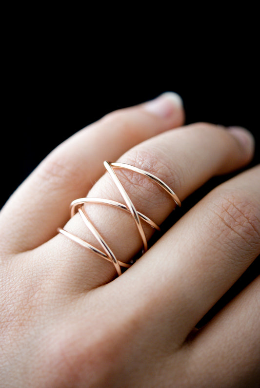 Extra Large Wraparound Ring, 14K Rose Gold Fill