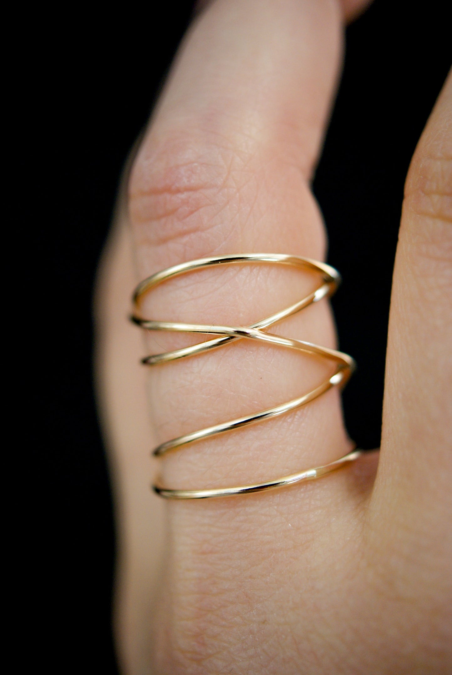Extra Large Wraparound Ring, Solid 14K Gold