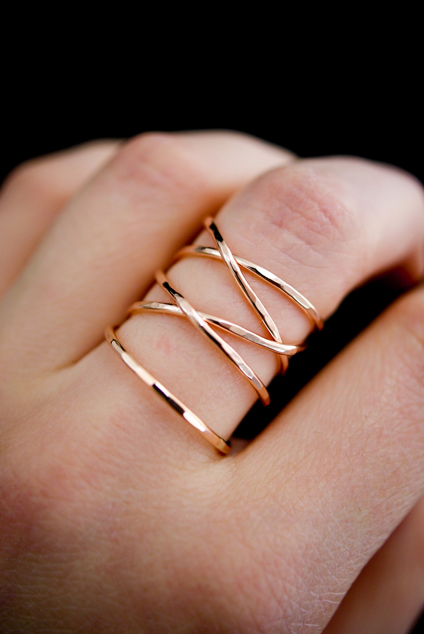 Extra Large Wraparound Ring, 14K Rose Gold Fill
