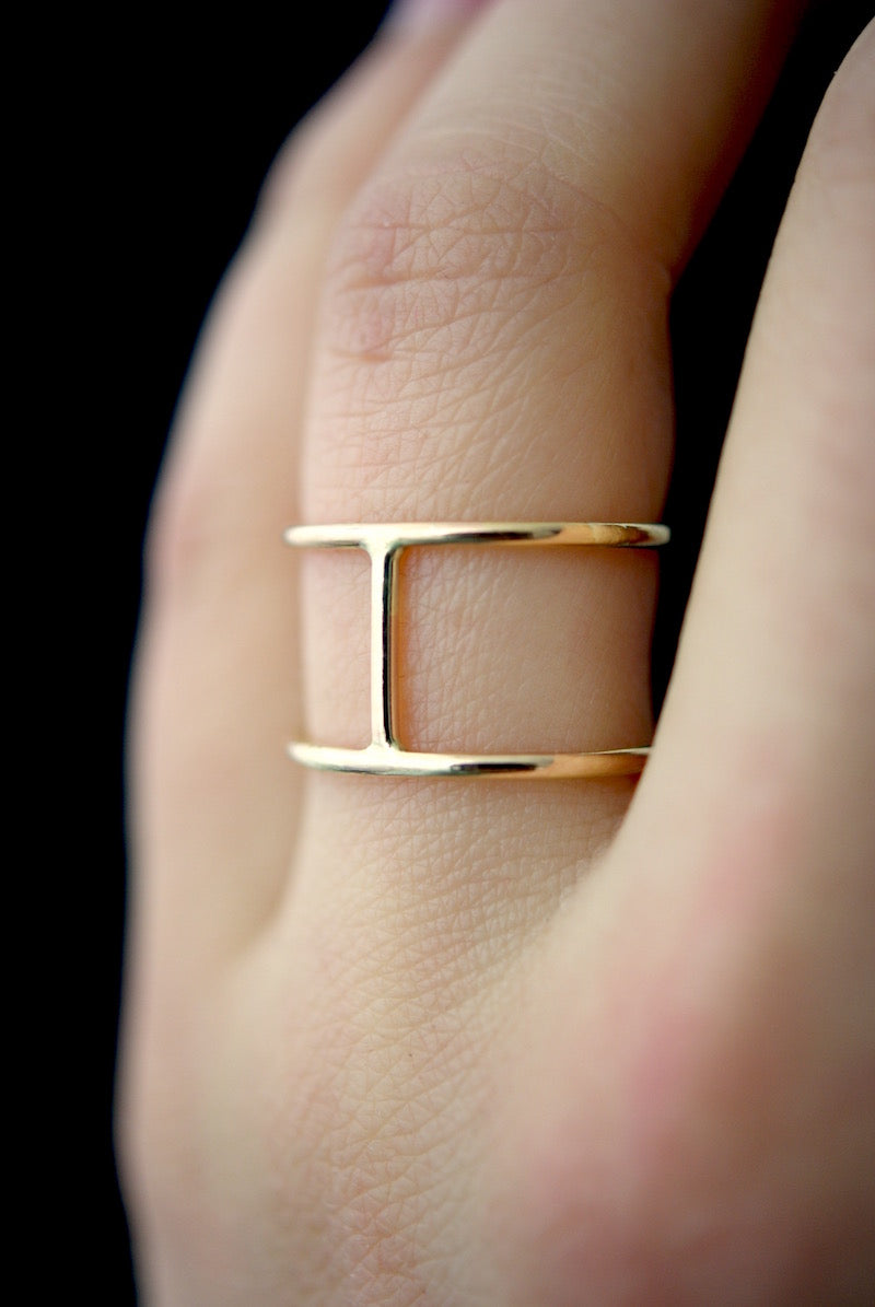 Large Cage Ring, 14K Gold Fill