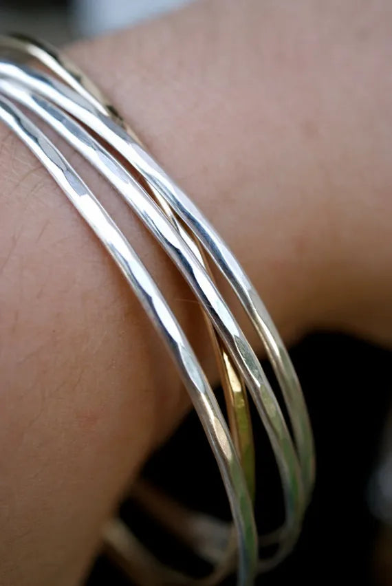 Bangle Bracelet, Gold Fill, Rose Gold Fill or Sterling Silver