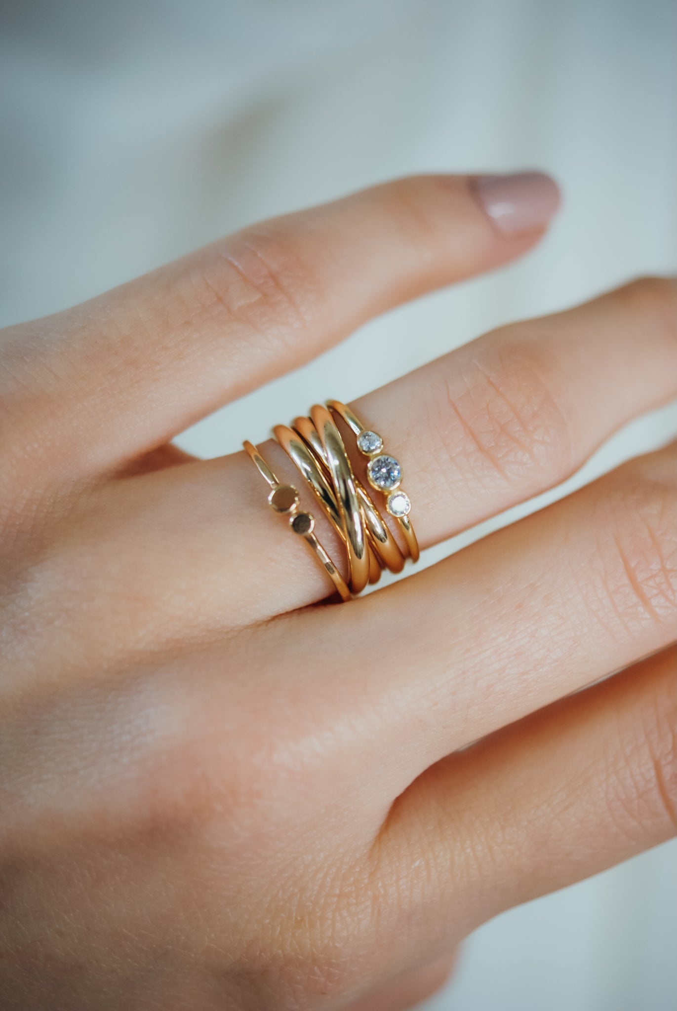 Overlap Ring, Solid 14K Gold