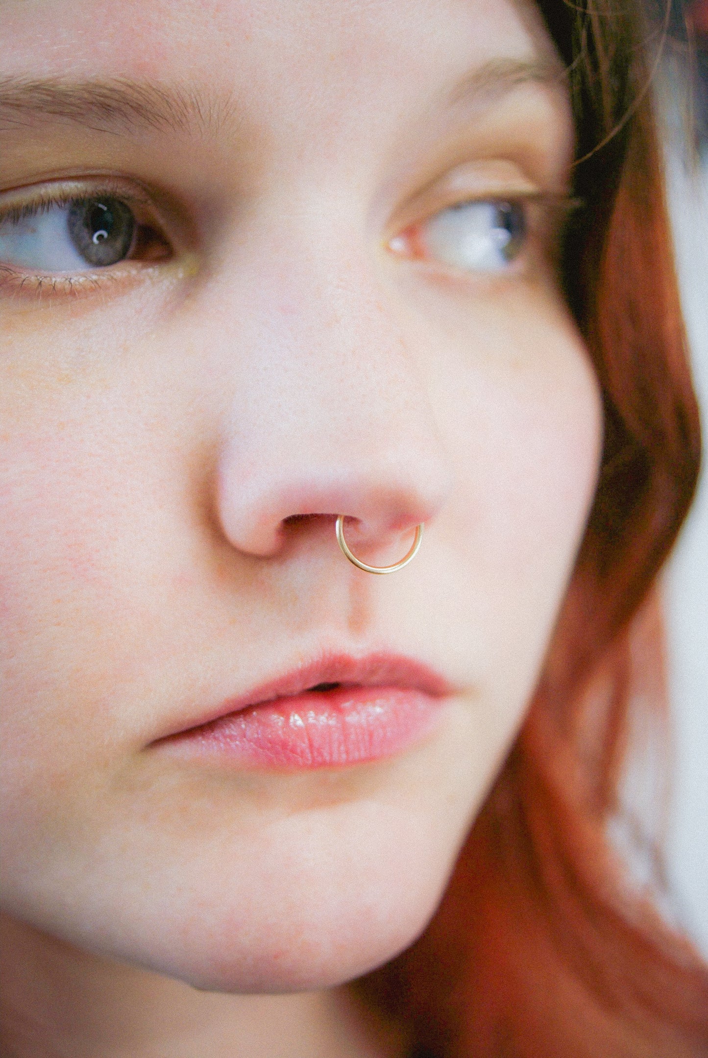 Nose or Lip Ring Huggie Hoop in Solid Gold, Rose Gold or White Gold