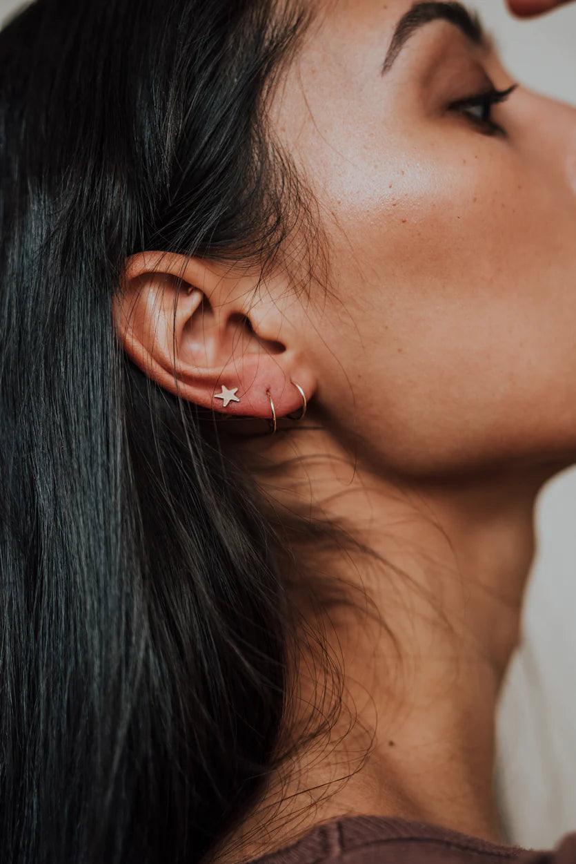 Huggie Hoop Earring in Solid 14K Rose Gold