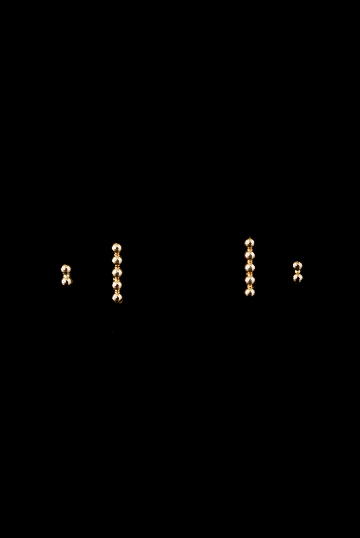 Mini Bead Bar Stud Earrings in Solid Gold
