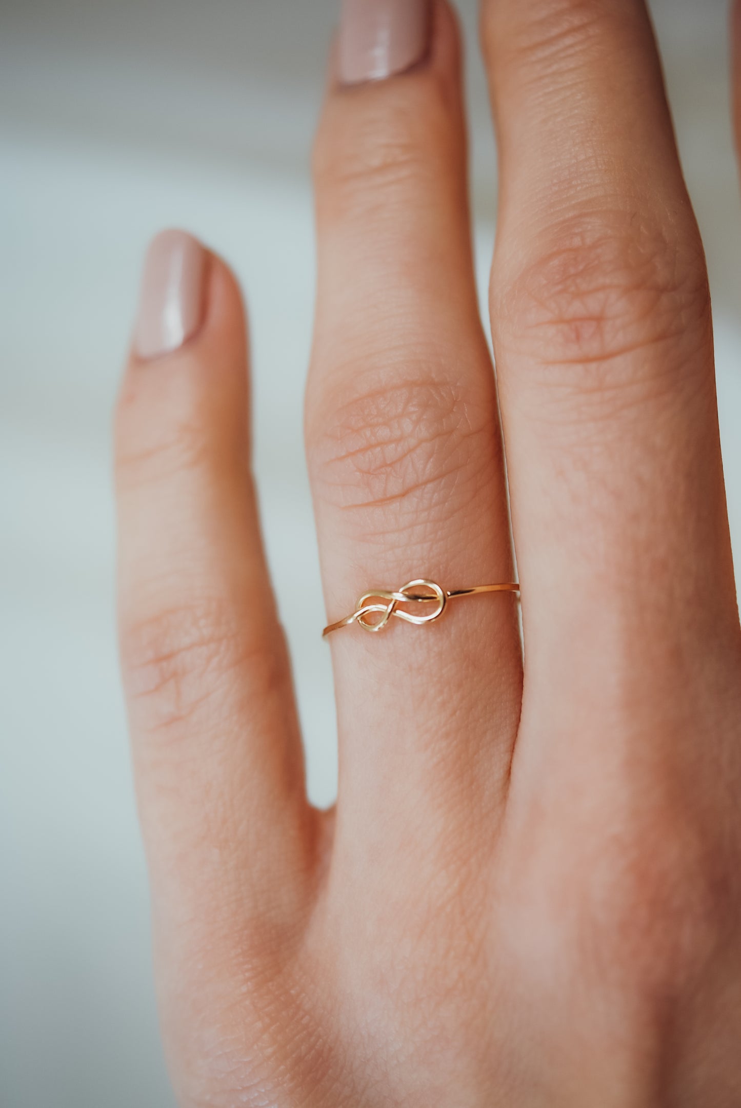 Infinity Knot Ring, Solid 14K Gold