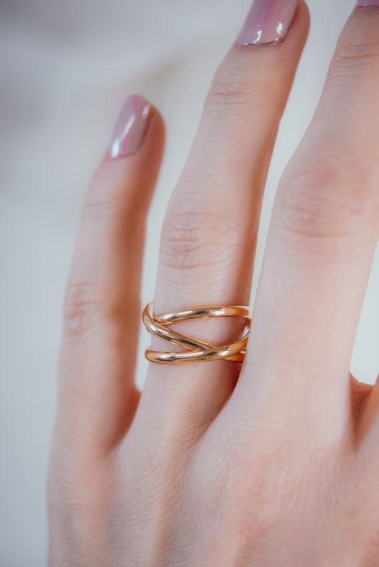 Infinity Spiral Ring, Solid 14K Rose Gold