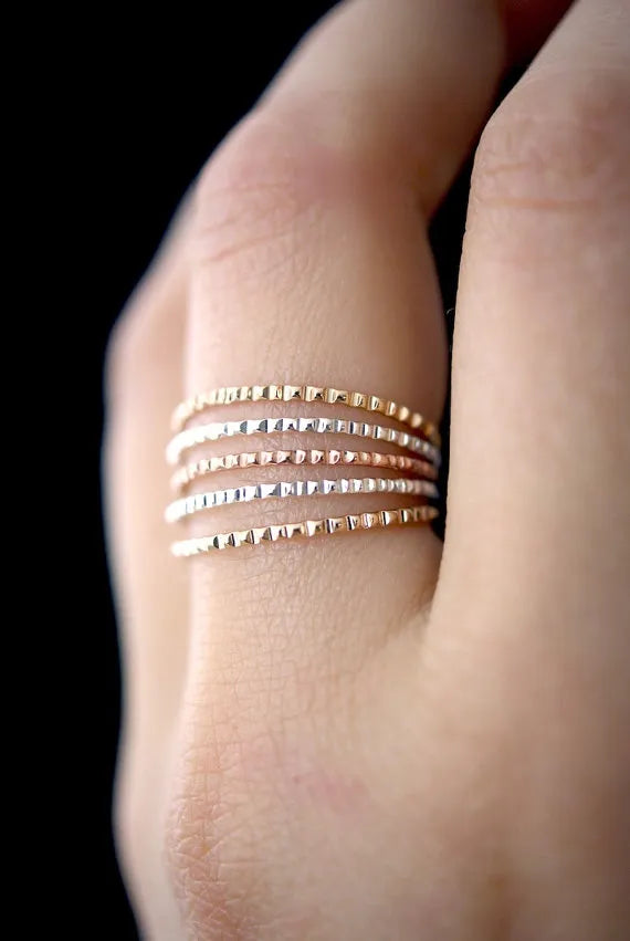 Lined Ring, 14K Rose Gold Fill