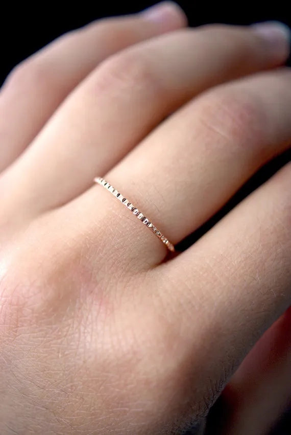 Lined Ring, 14K Rose Gold Fill