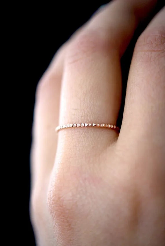 Lined Ring, 14K Rose Gold Fill