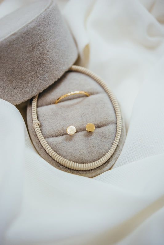 Mini Dot Stud Earrings in Solid Gold