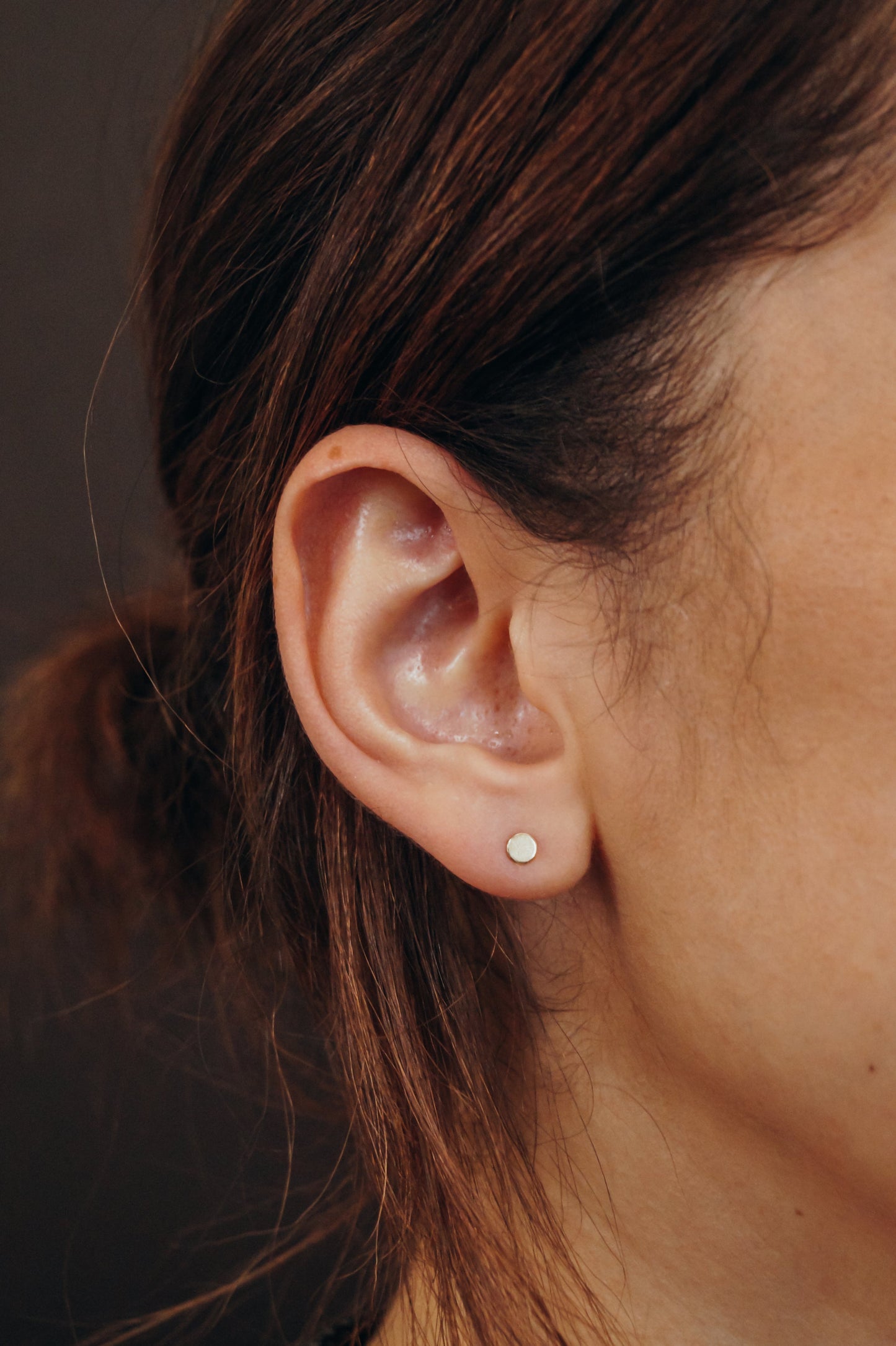 Mini Dot Stud Earrings in Solid Gold