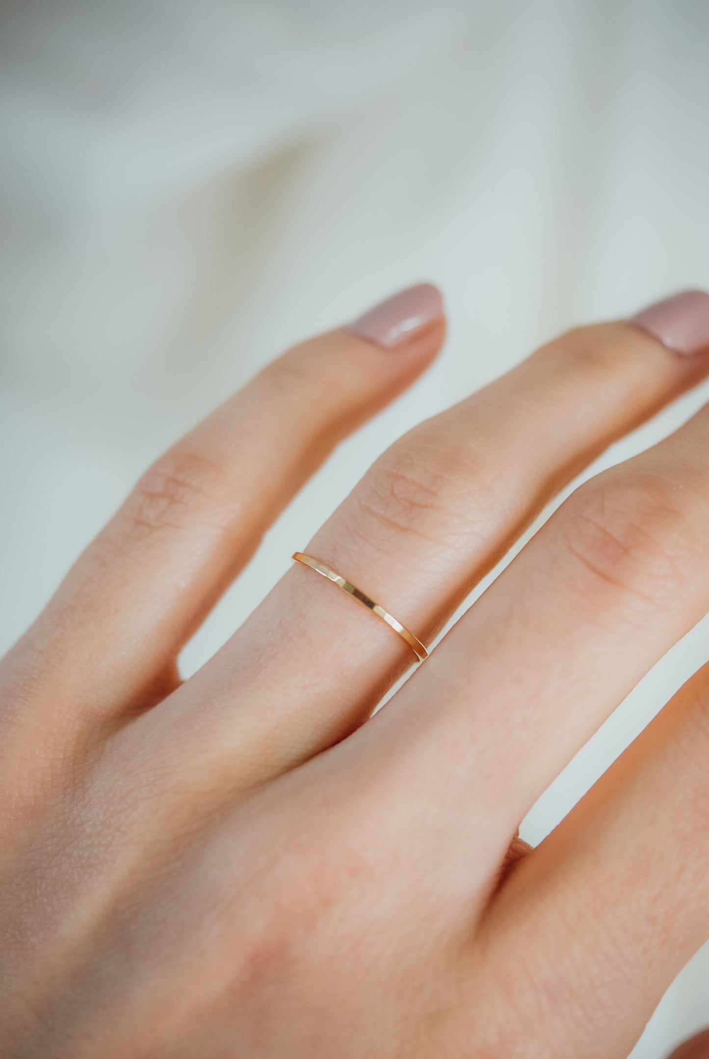 Medium Thick Ring, Solid 14K Gold