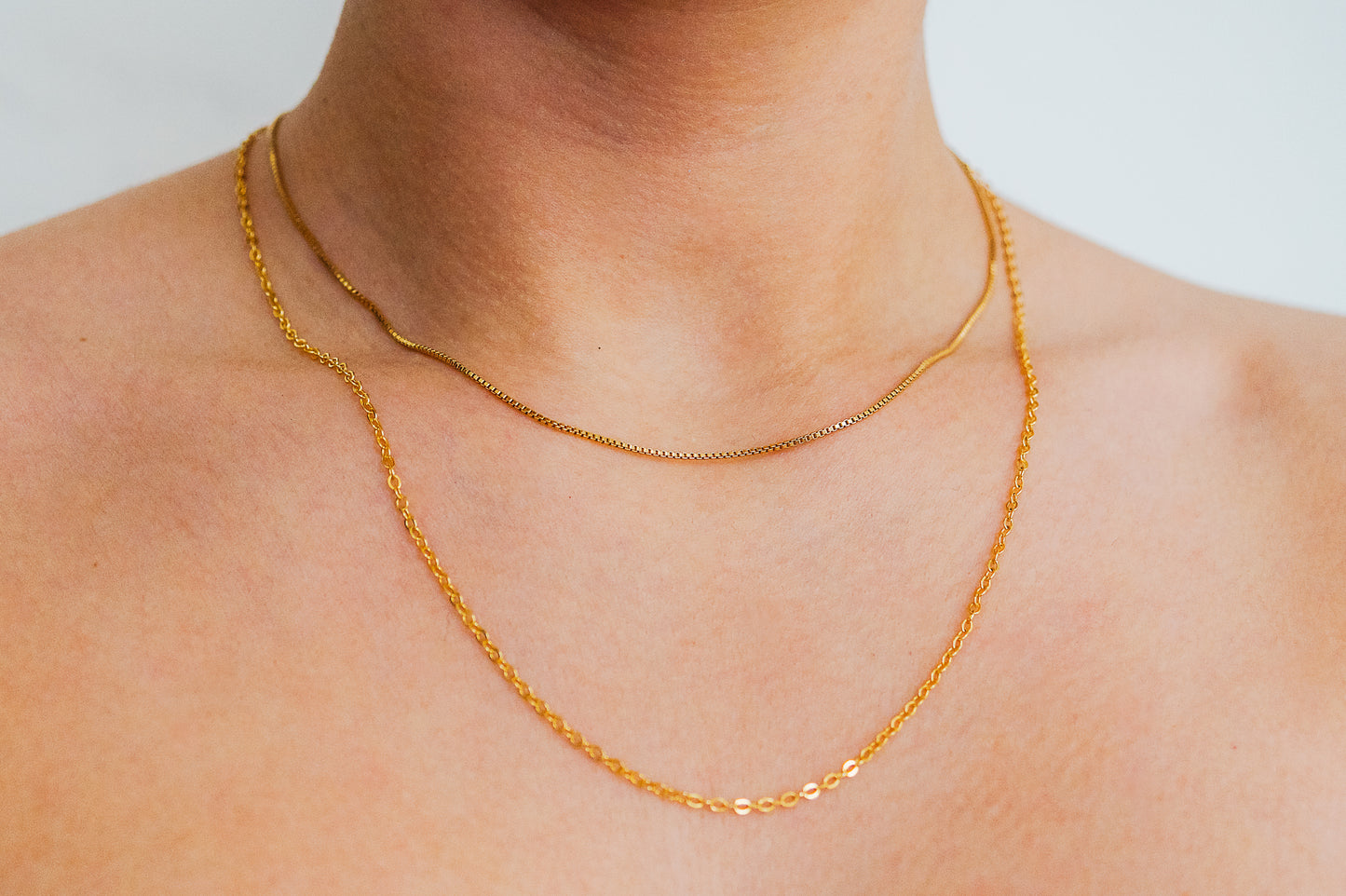 Mid-Length Textured Layering Set in Gold Fill, Rose Gold Fill, or Sterling Silver