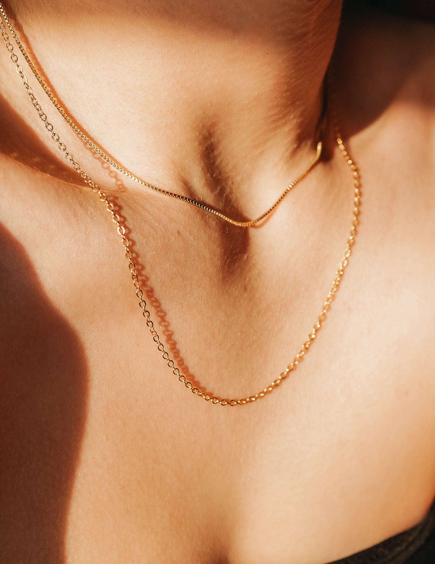 Mid-Length Textured Layering Necklace Set in Gold Fill, Rose Gold Fill, or Sterling Silver