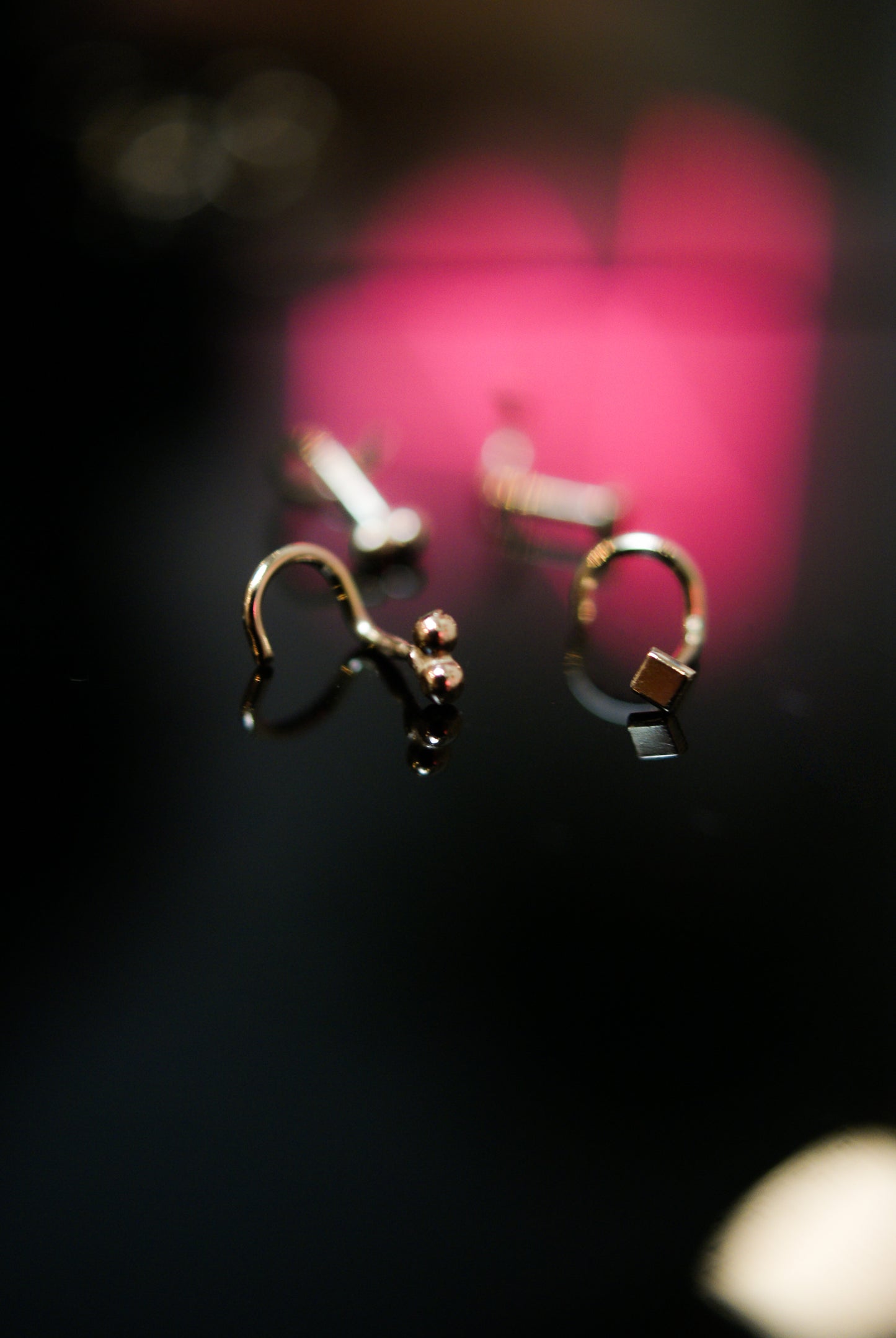 Tiny Bead Nose Stud, Solid 14K Gold