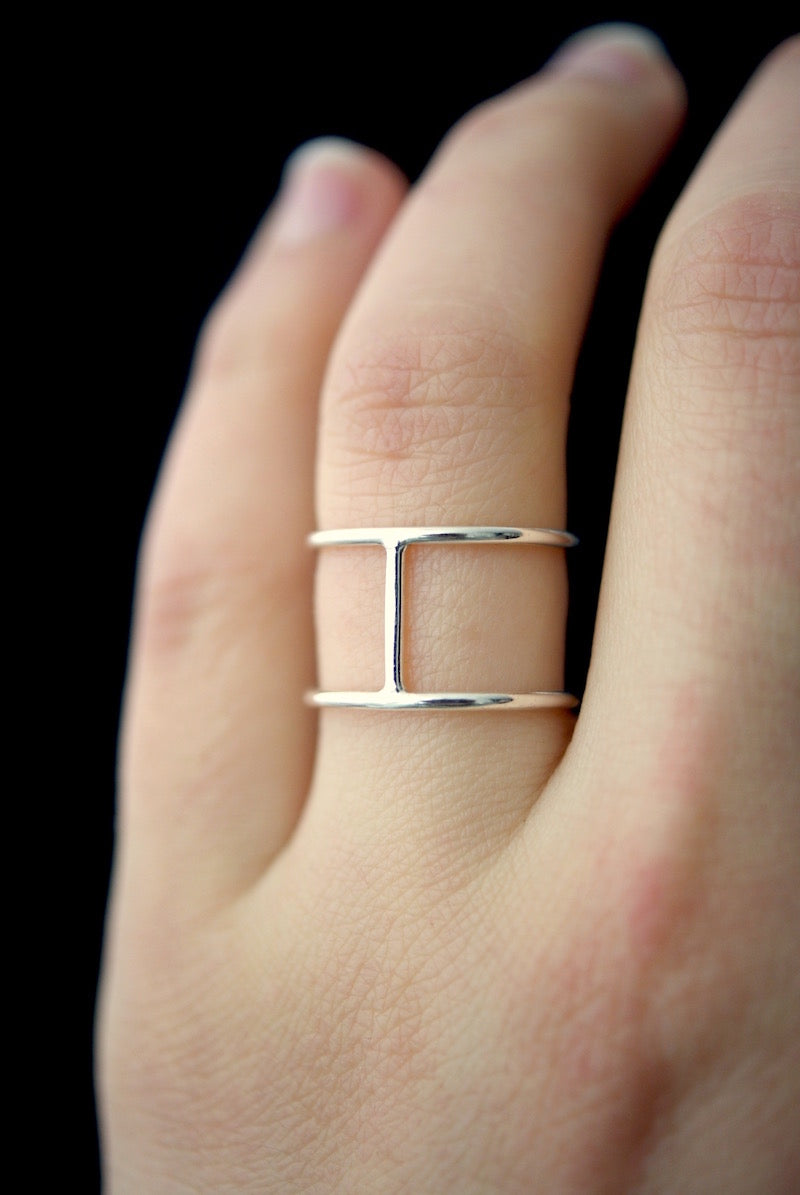 Large Cage Ring, Sterling Silver