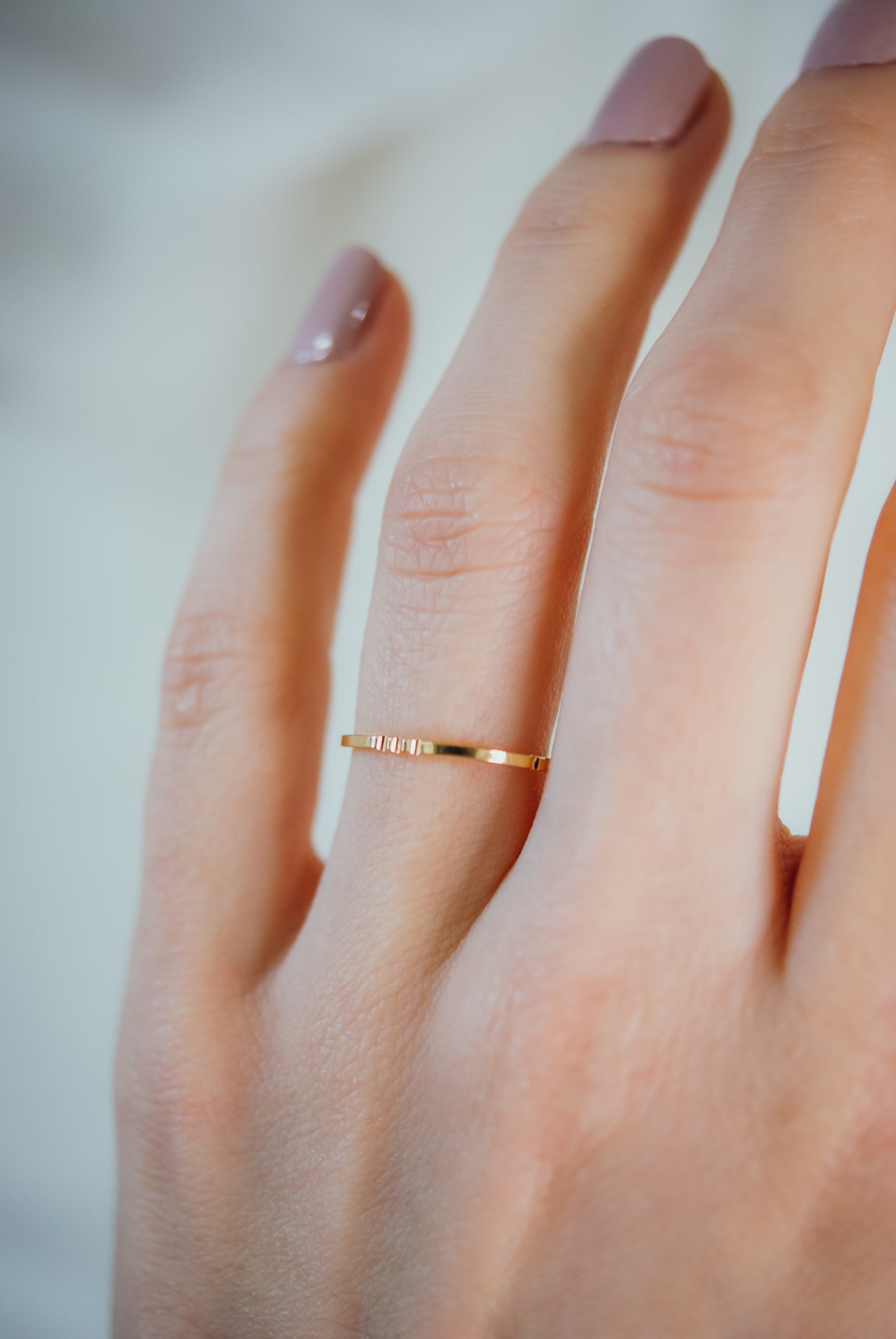 Square Lined Ring, Solid 14K Gold