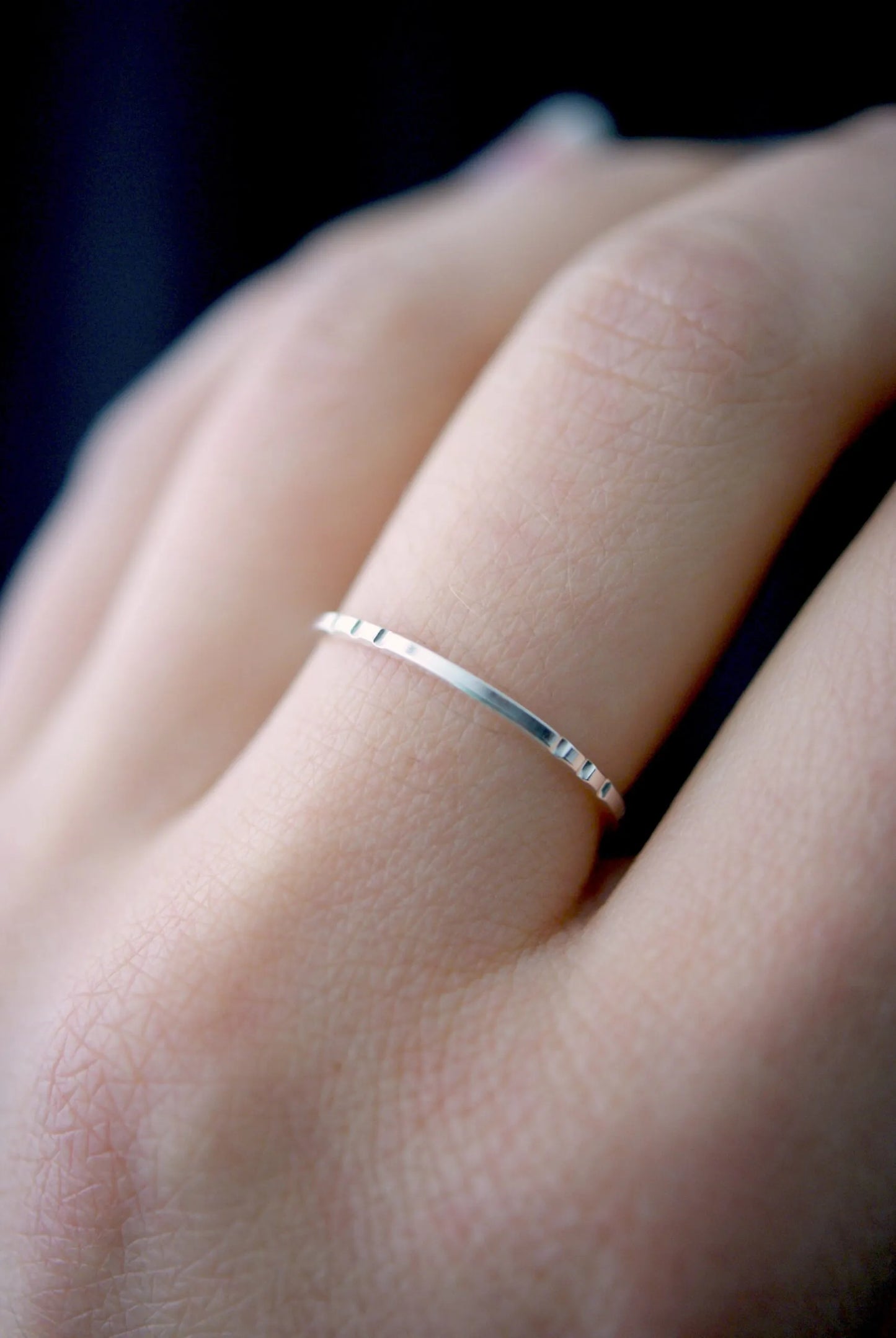 Square Lined Ring, Sterling Silver