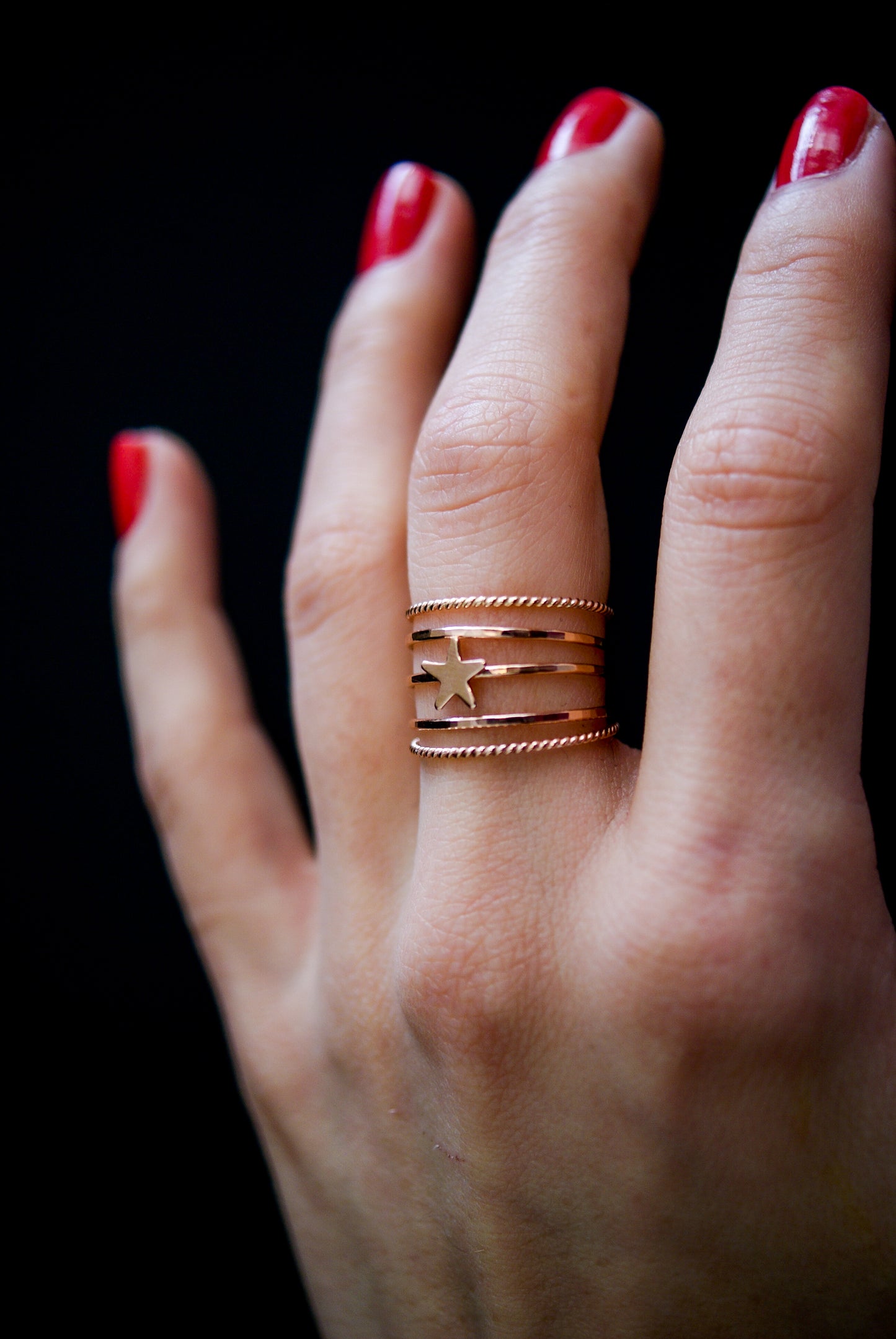 Star Ring, 14K Rose Gold Fill