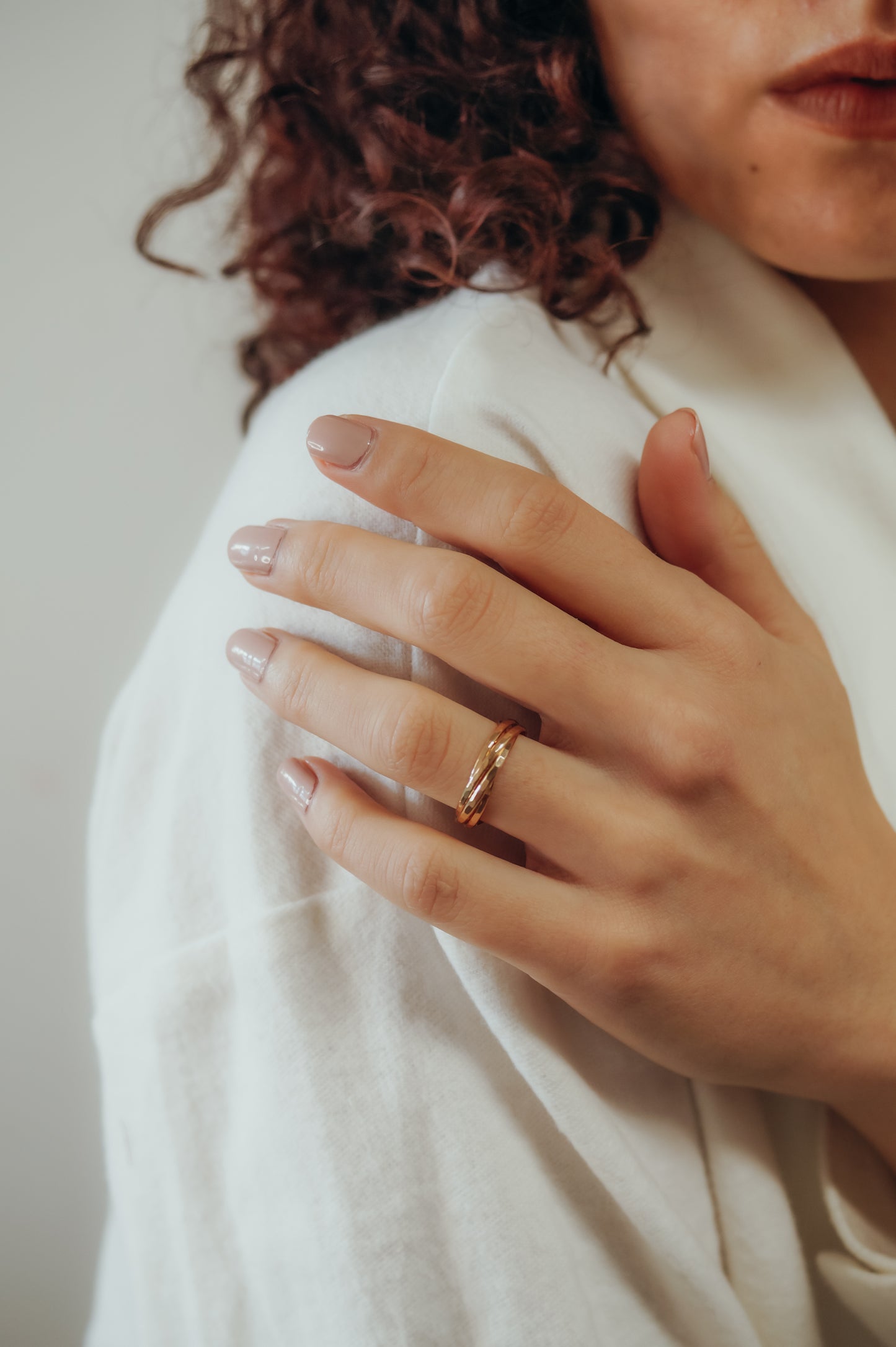 Thin Interlocking Set of 4 Rings, 14K Gold Fill