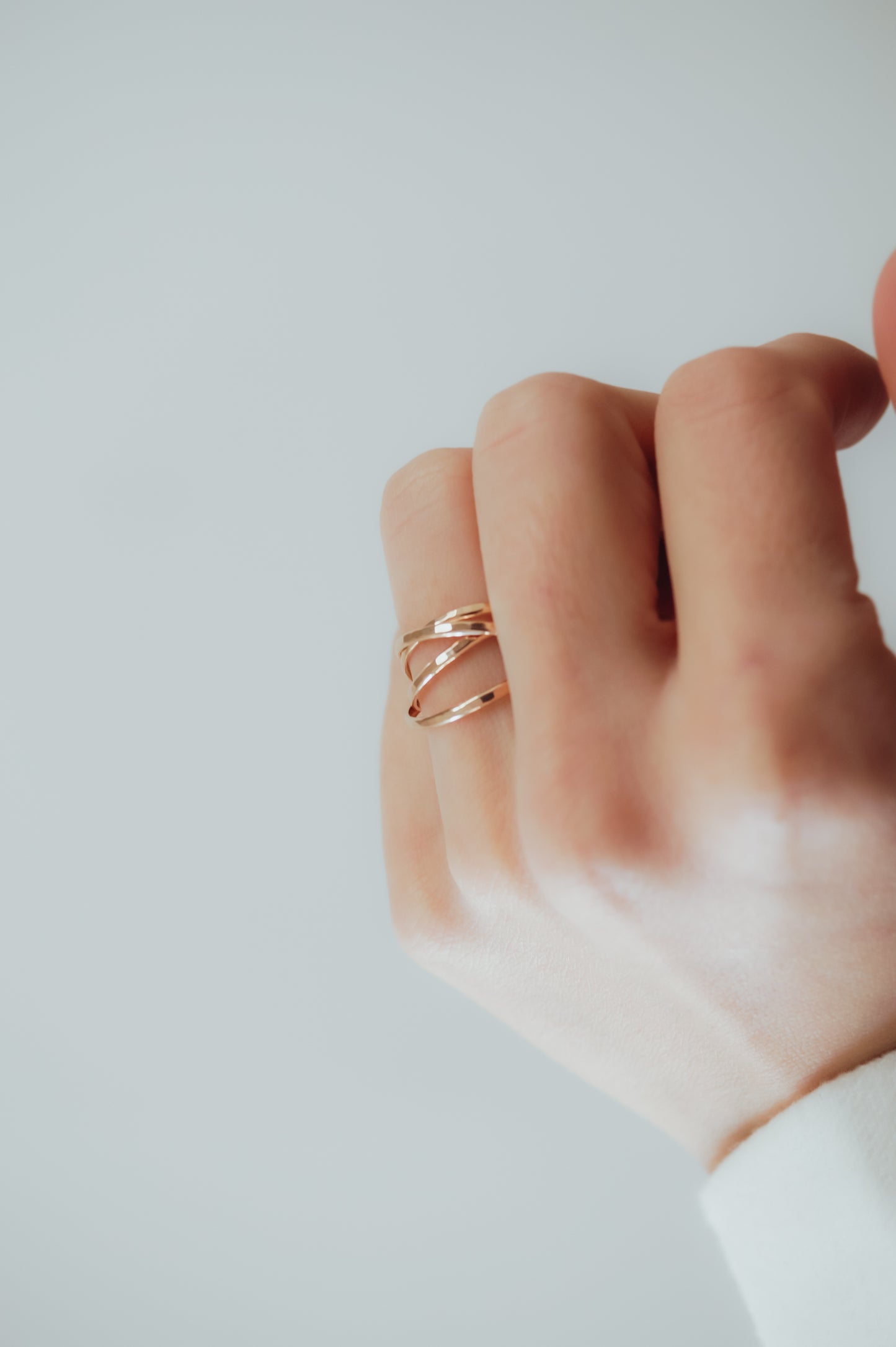 Thin Interlocking Set of 4 Rings, 14K Gold Fill