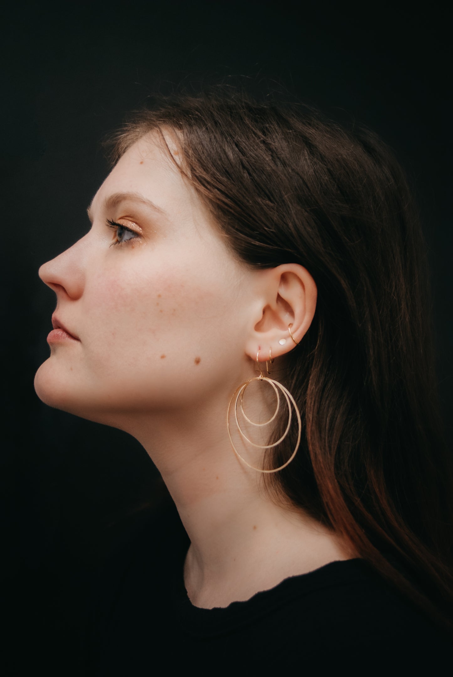 Triple Hoop Earrings, Gold Fill, Rose Gold Fill or Sterling Silver