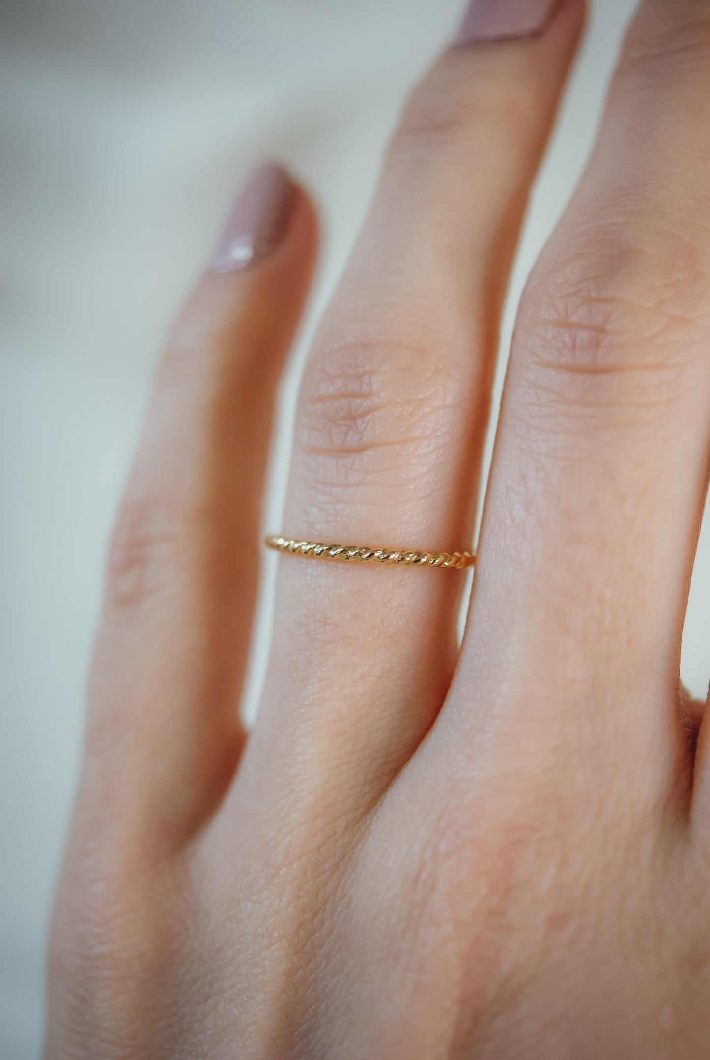 Twist Ring, Solid 14K Gold