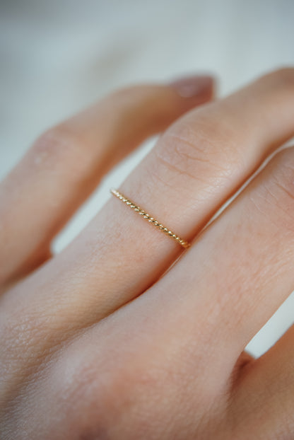 Twist Ring, Solid 14K Gold