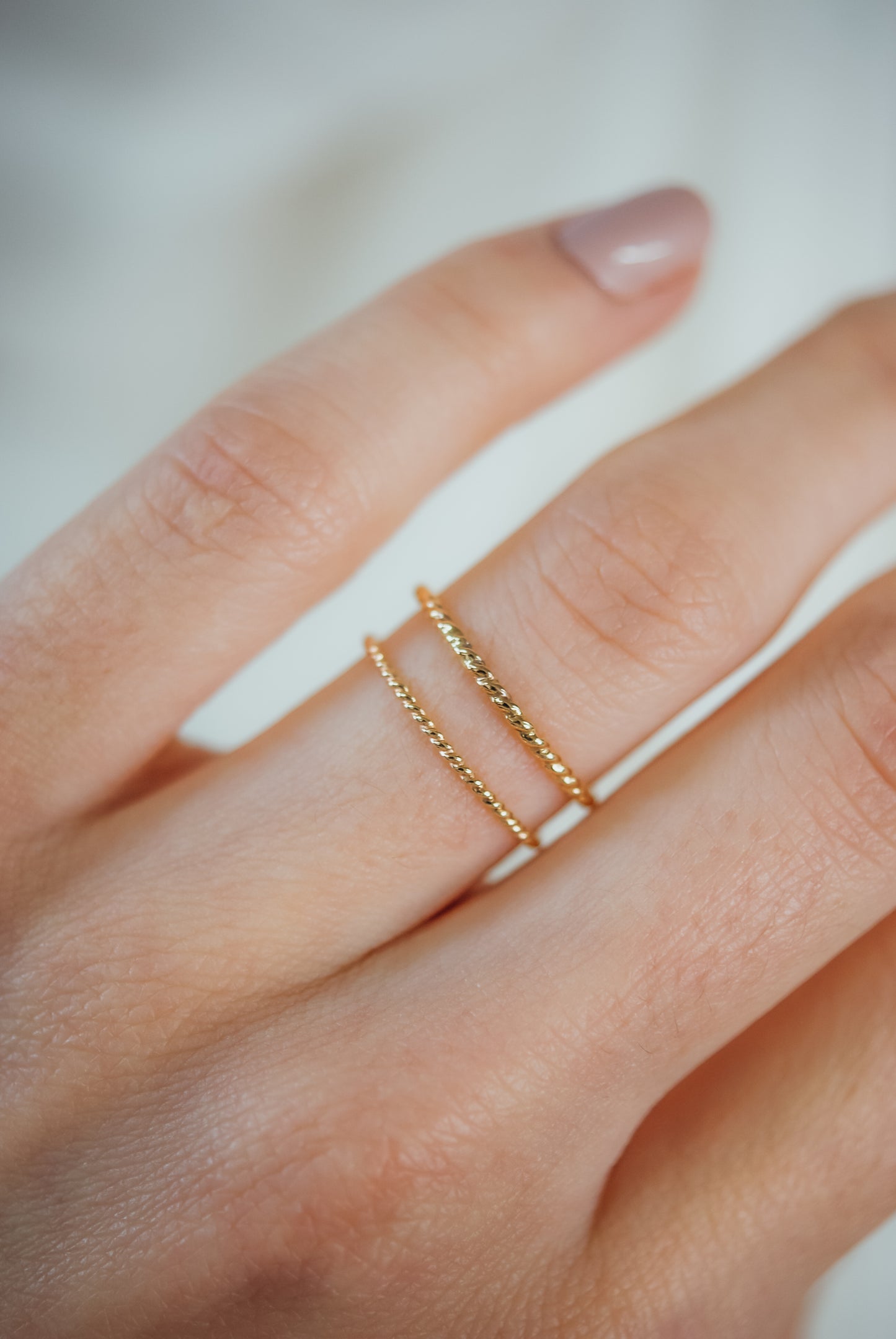 Twist Ring, Solid 14K Gold