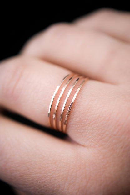 Ultra Thin Ring, Solid 14K Rose Gold
