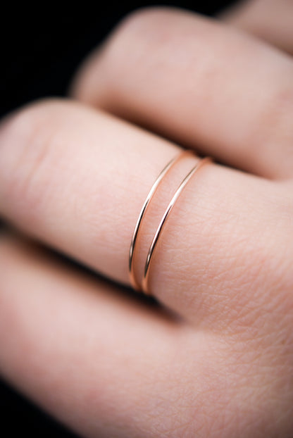 Ultra Thin Ring, Solid 14K Rose Gold