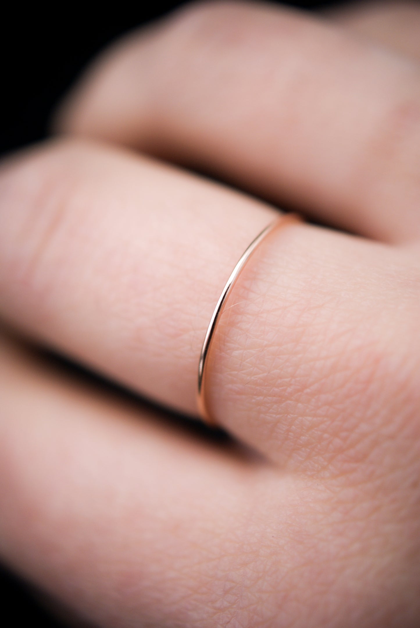 Ultra Thin Ring, Solid 14K Rose Gold