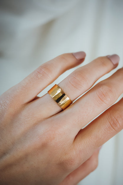 Wide Band, Solid 14K Gold